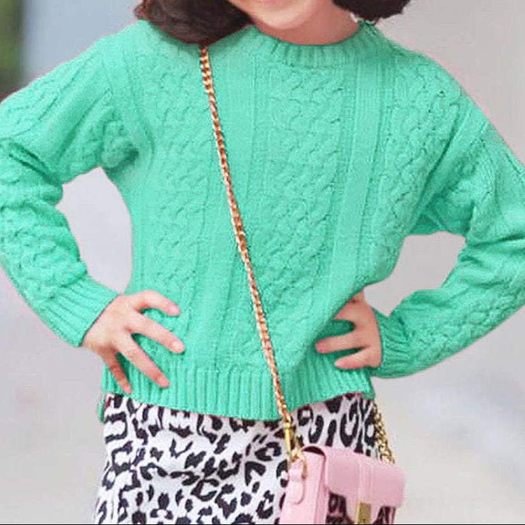 Toddlers Chunky Knit Pullover Sweater Girls 2T-4T