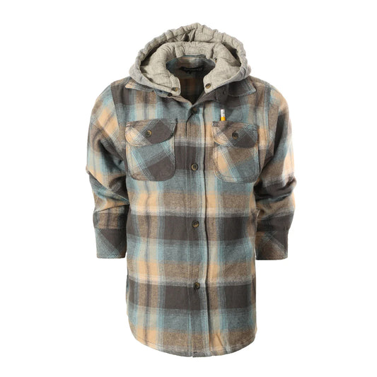 Long Sleeve Flannel Shirt with Removable Hood BOYS