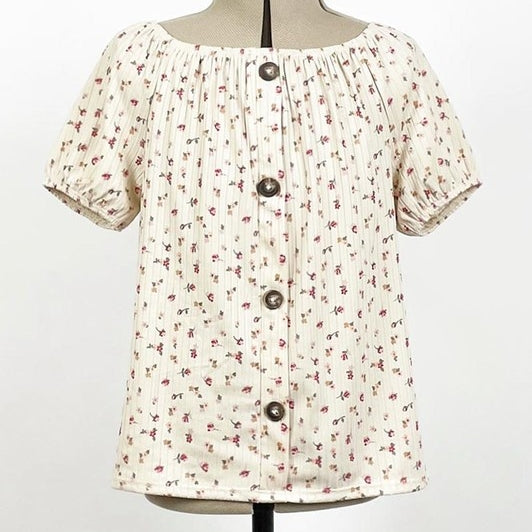 Taupe Floral Top GIRLS 380
