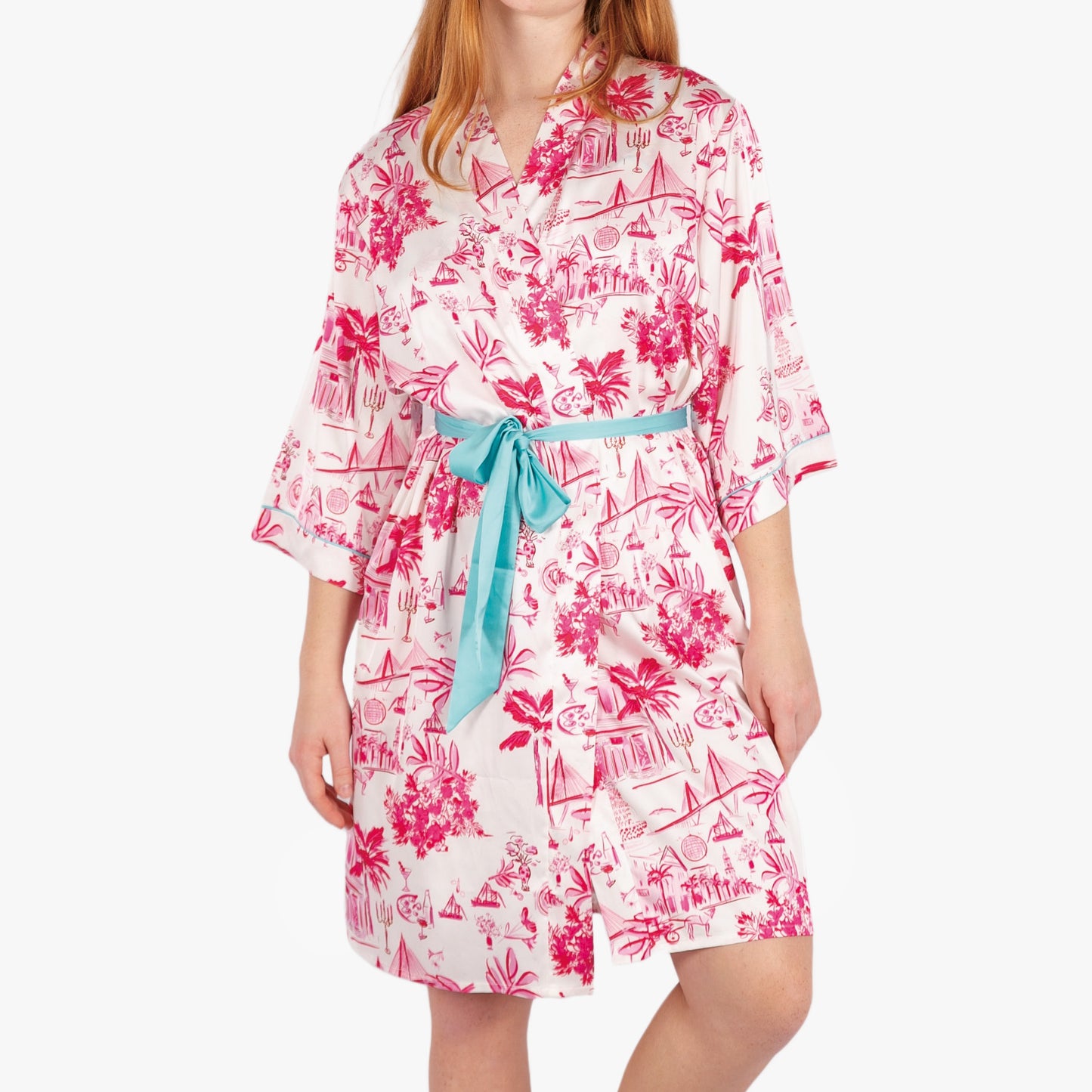 Charleston Toile Satin Robe