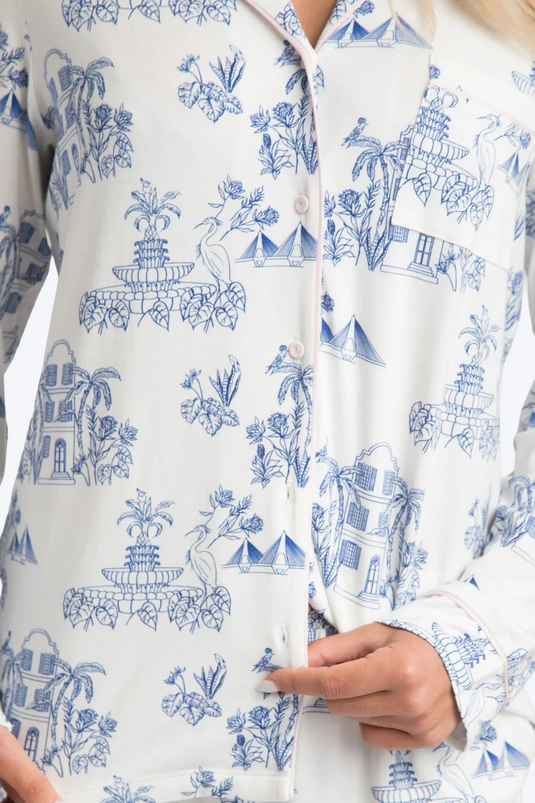 Charleston Toile Long Pajama Set 2896