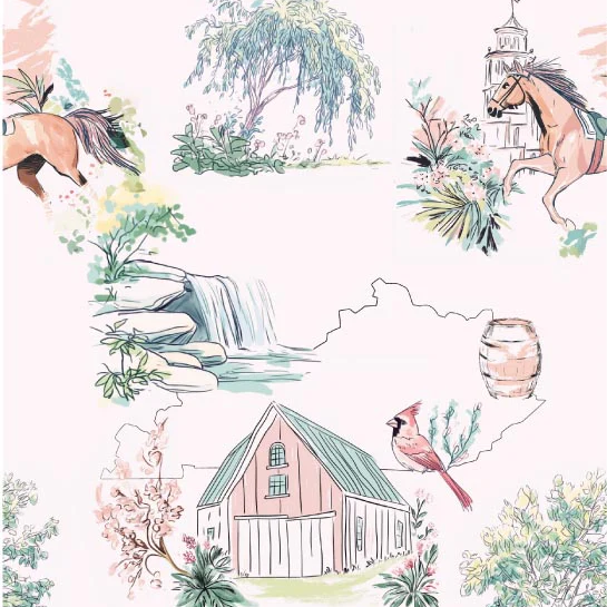 Kentucky Summer Scene Pajama Pant Set