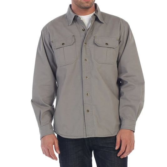Twill Jacket with Flannel Lining in Gray MEN