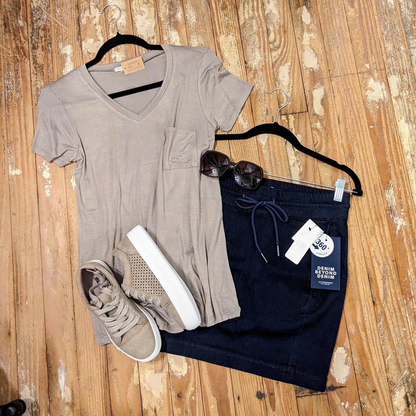 Pull-On Denim Skort – Stretch Comfort with Hidden Shorts
