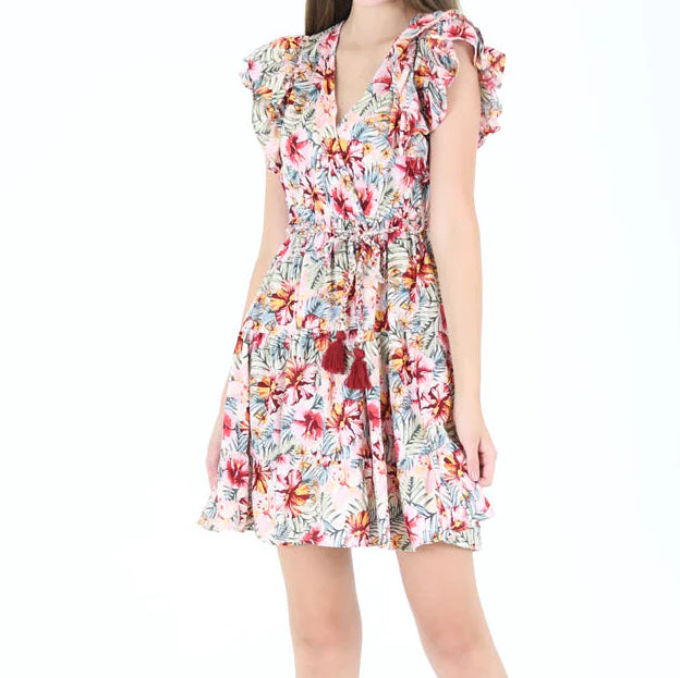 Short Sleeve Tiered Island Dress