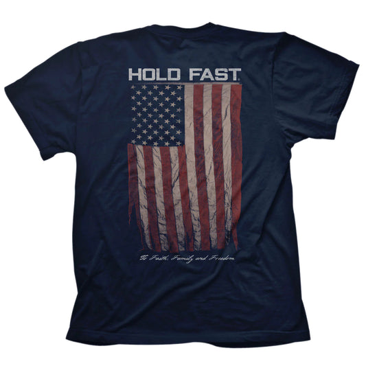 Navy Antique Flag Patriotic Tee MEN