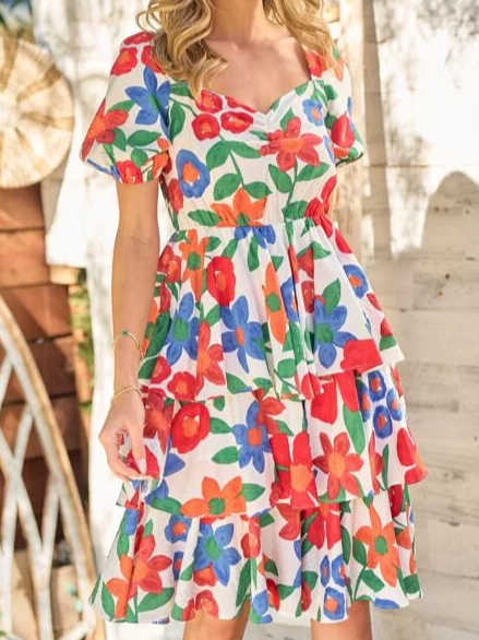 Walkin' in Sunshine Dress in Bright Floral