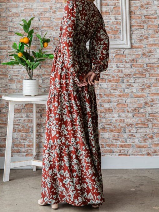 A Little Rusty Floral Maxi Dress in Rust - Colbert Clothing