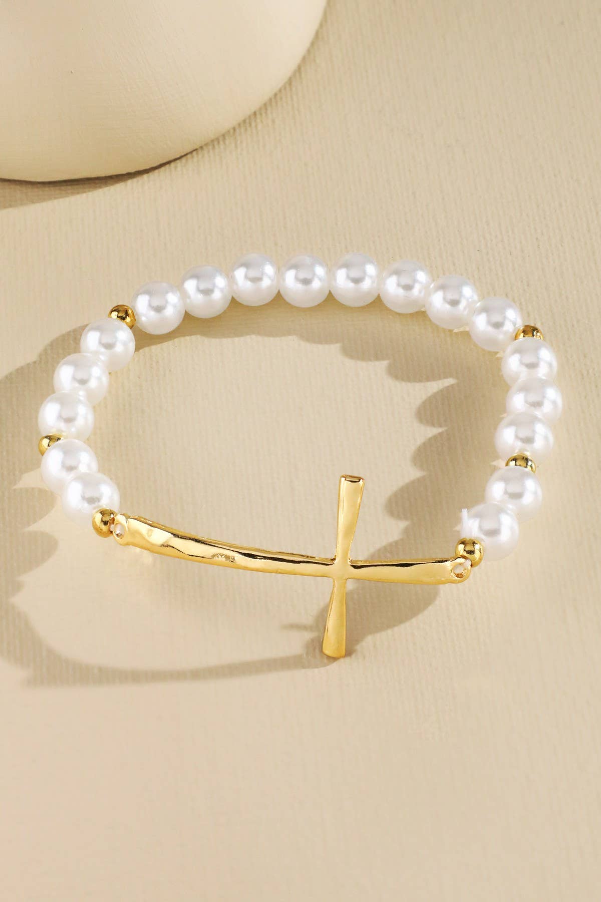 Pearl Cross Stretch Bracelet