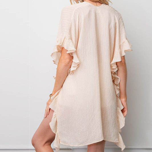 Side Ruffle Lightweight Kimono