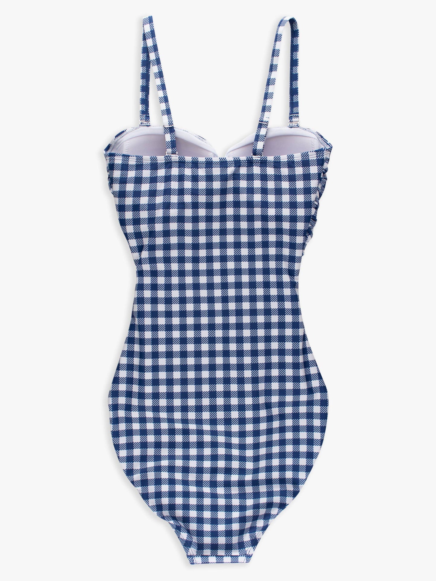 Navy Gingham Convertible Bandeau One Piece Swimsuit