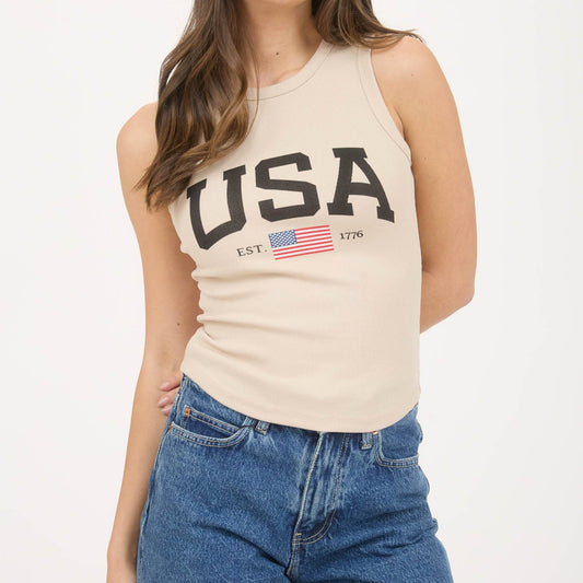 Vintage USA graphic tank top for women