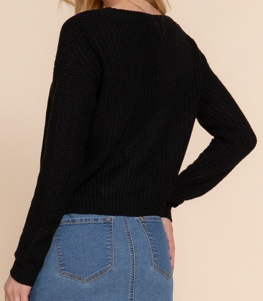 Co - Ed Cutie Cardigan in Black - Colbert Clothing