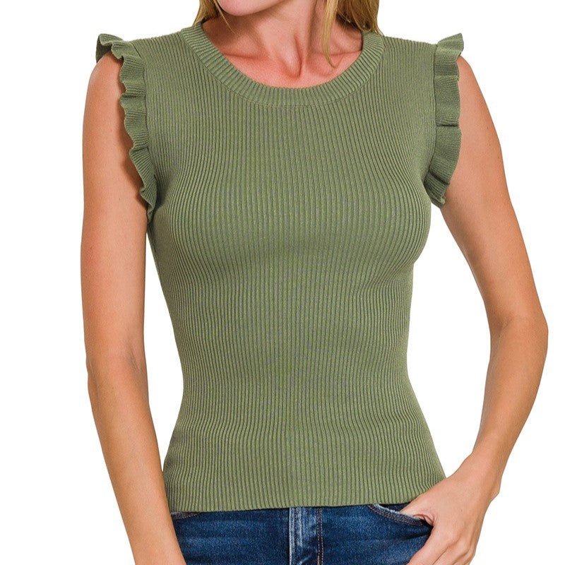 Daddy's Girl Sweater Vest in Lt Olive - Colbert Clothing