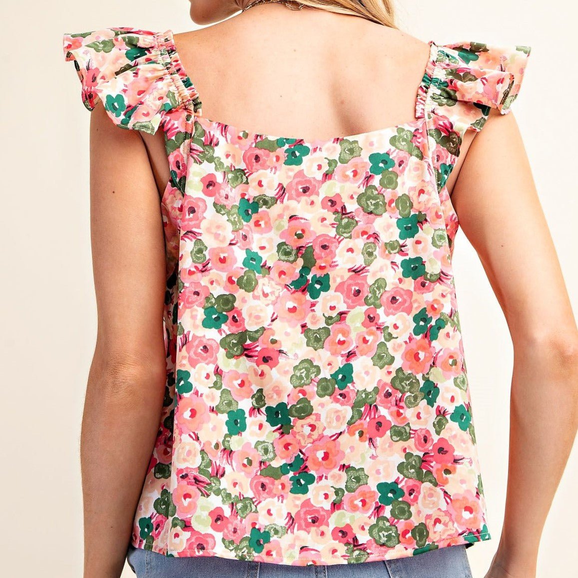 Floral Flirt Flutter Top - Colbert Clothing