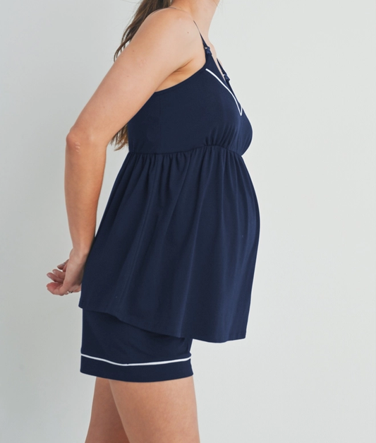Comfy-Cozy Pajamas for Nursing / Maternity in Navy