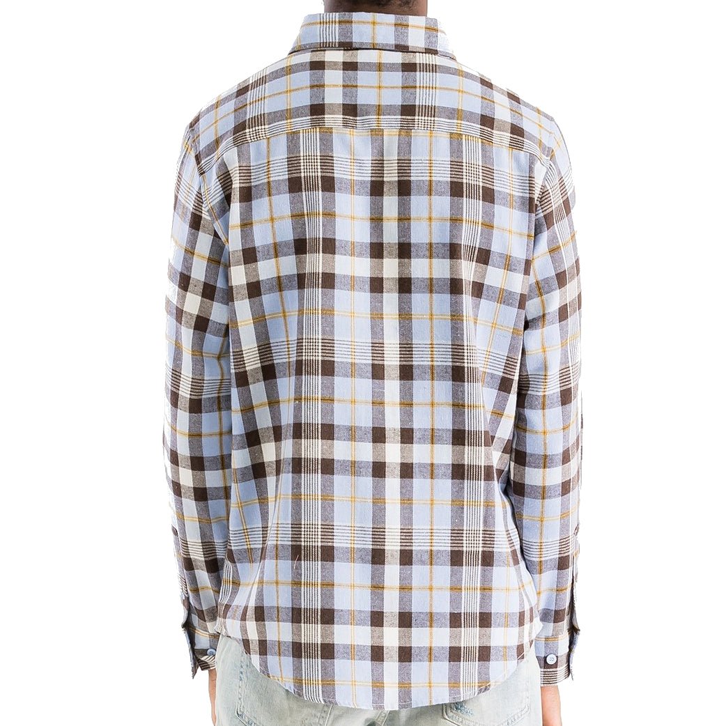 Plaid Flannel Shirt in Sky Blue MEN - Colbert Clothing
