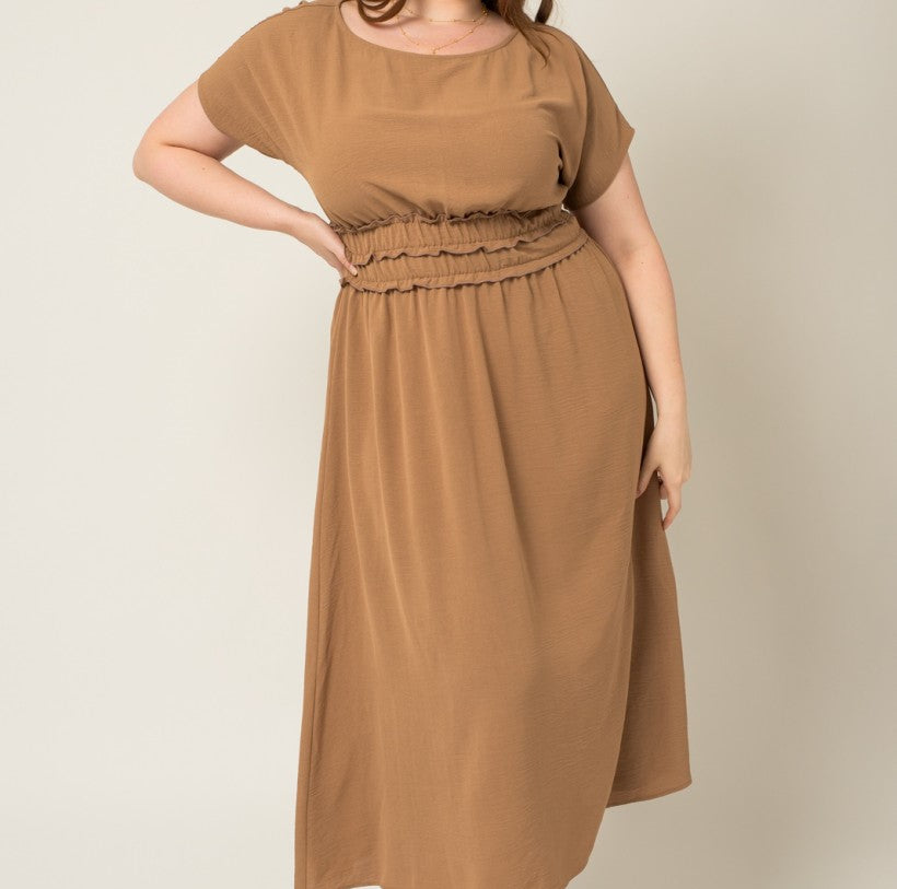 In the Mood Mocha Midi Dress PLUS