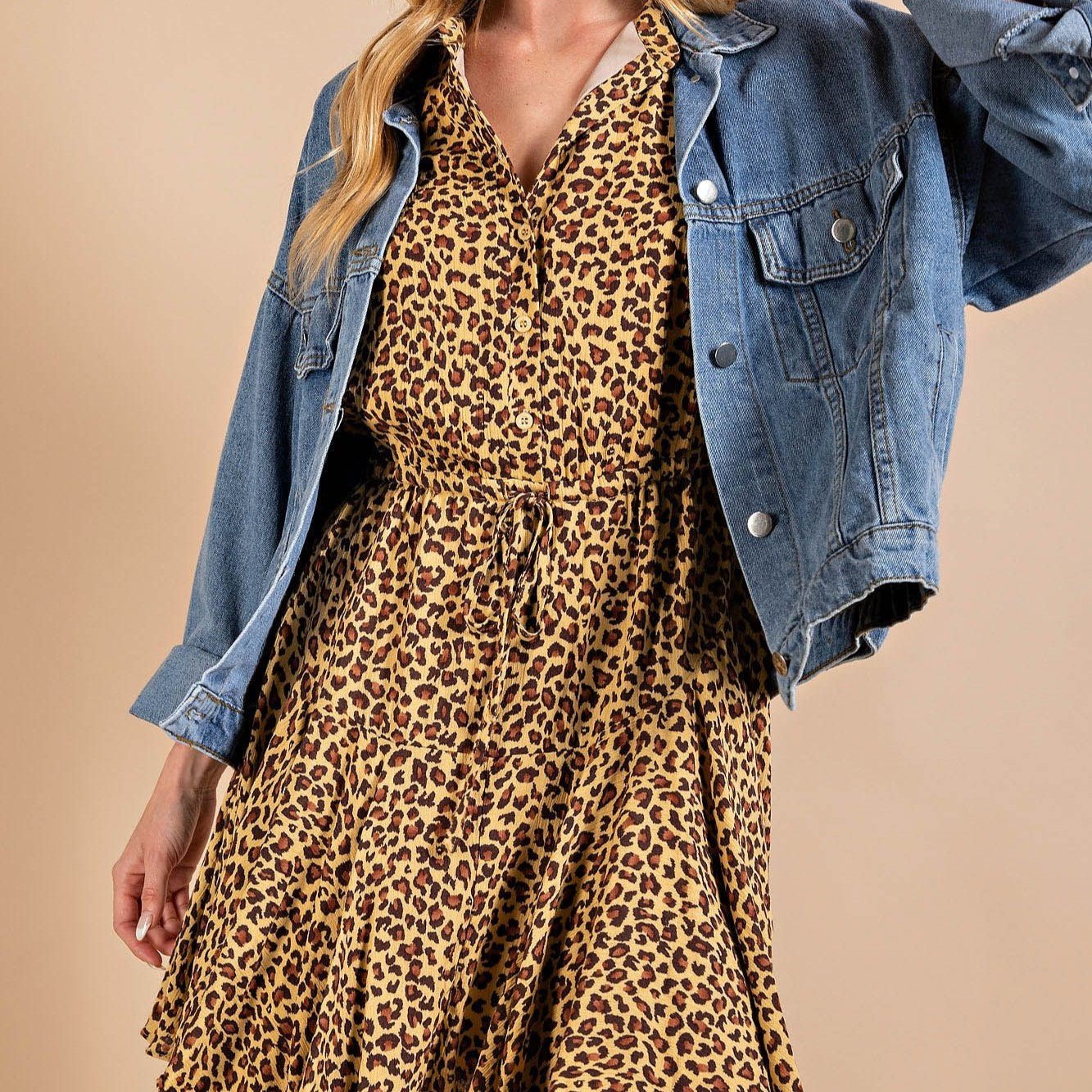 Pretty Kitty Dress in Leopard - Colbert Clothing
