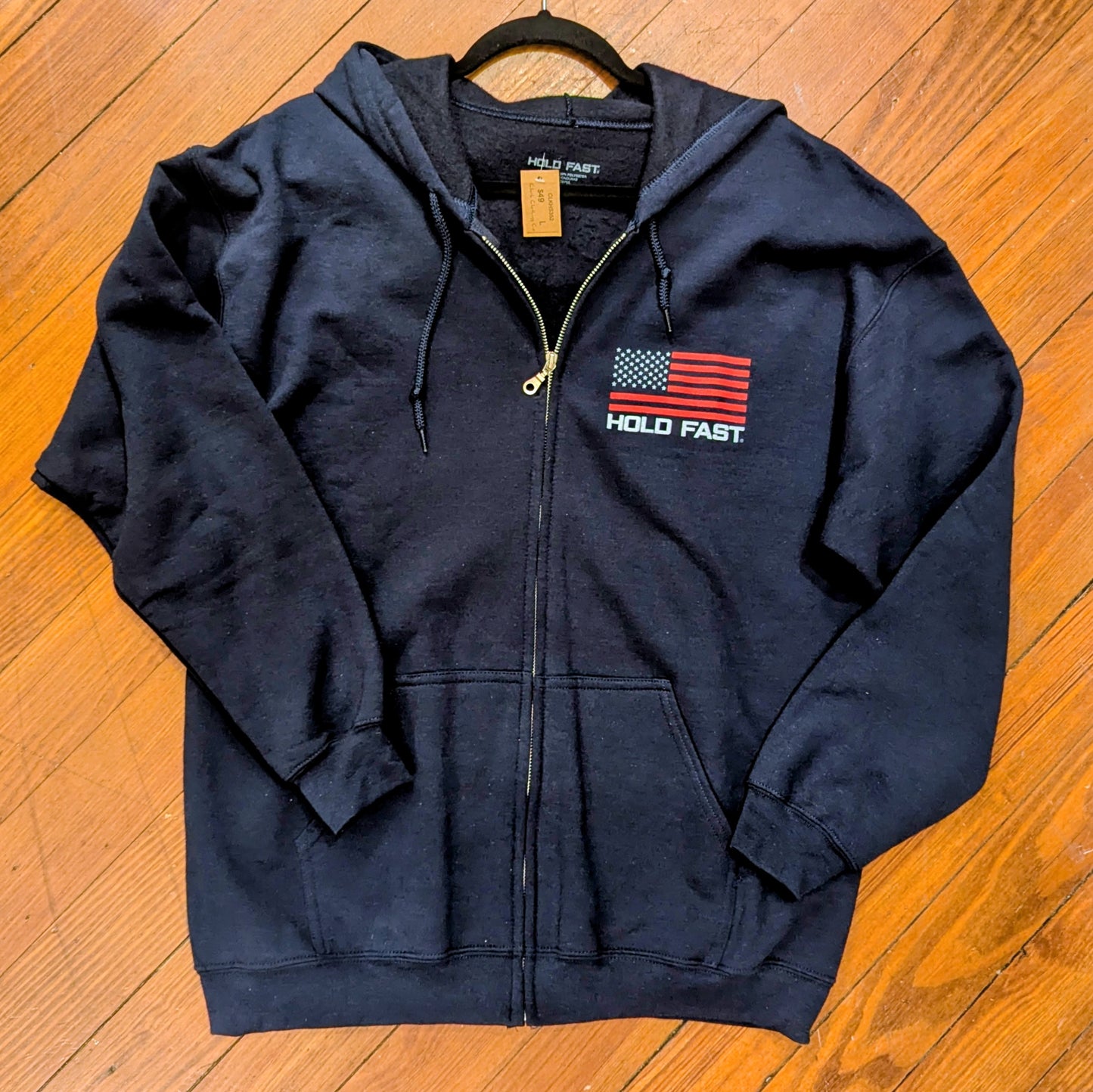 Hold Fast Land of the Free Hooded Sweatshirt in Navy MEN