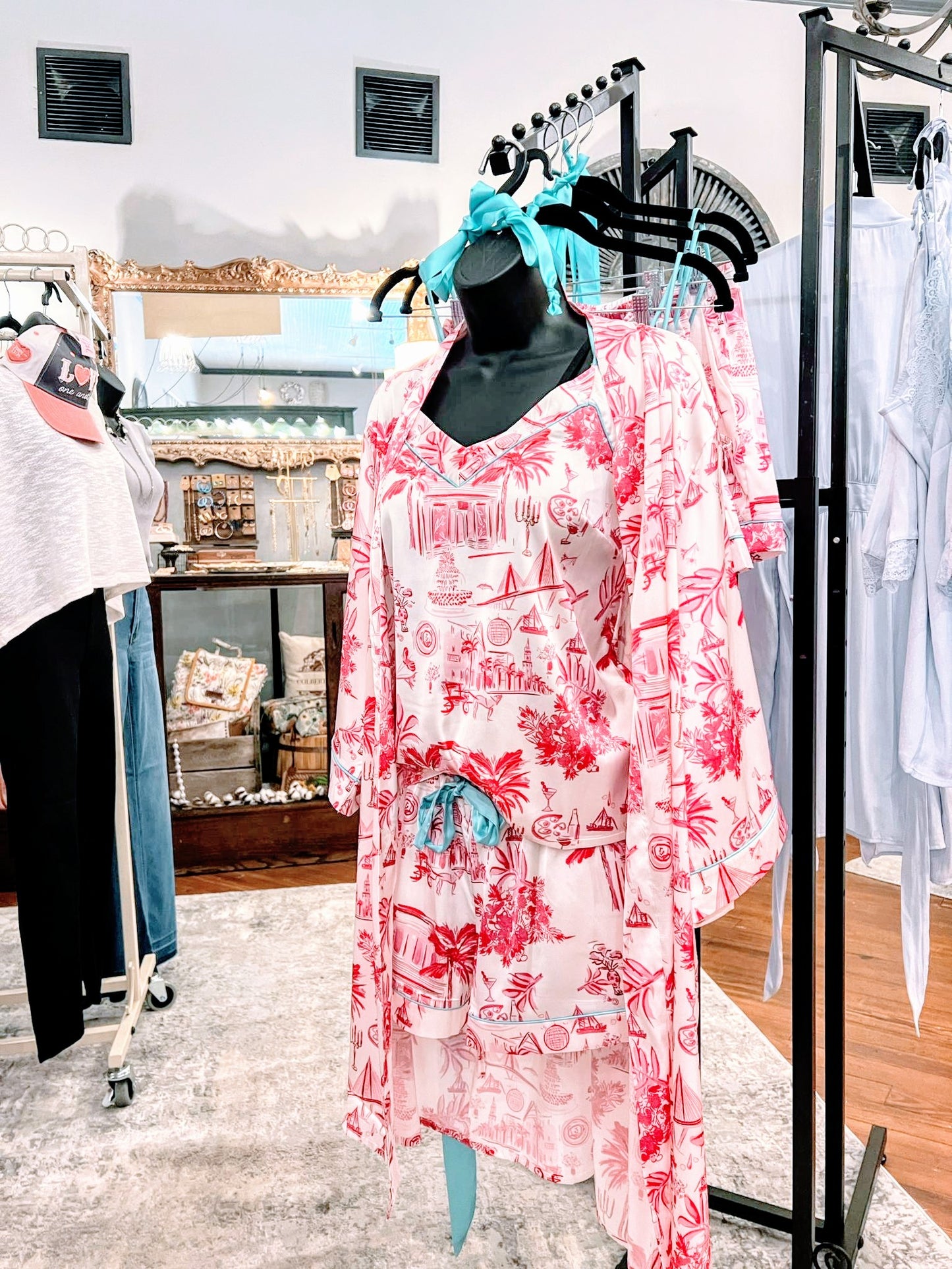 Charleston Toile Satin Pajama Set