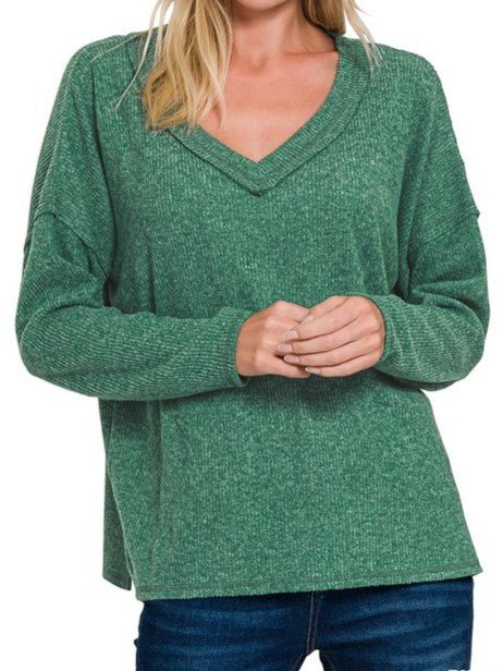 Weekend Getaway Sweater in Dk Green - Colbert Clothing
