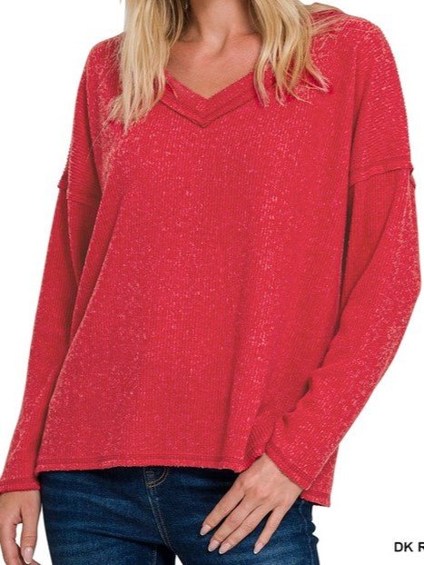 Weekend Getaway Sweater in Dk Red - Colbert Clothing
