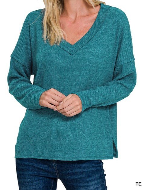 Weekend Getaway Sweater in Teal - Colbert Clothing