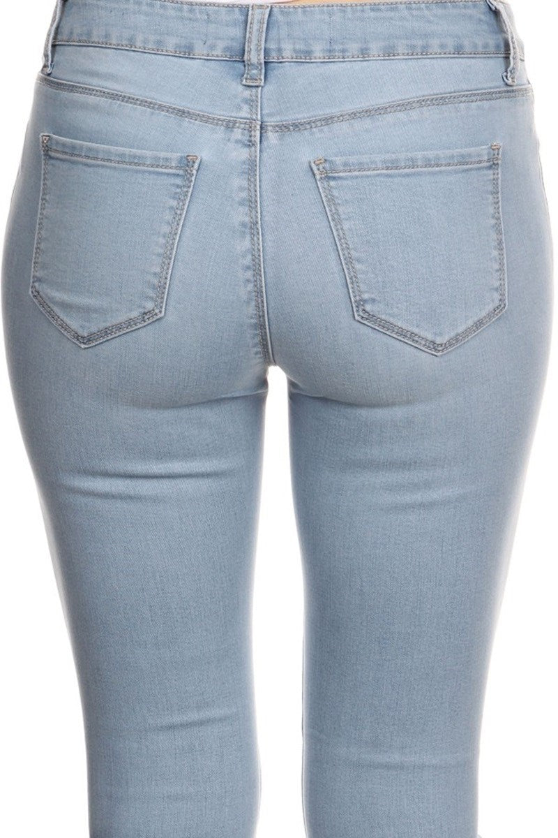 Light Wash Stretch Skinny Jeans