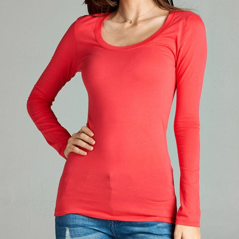 Favorite Scoop Neck Tee in Teaberry