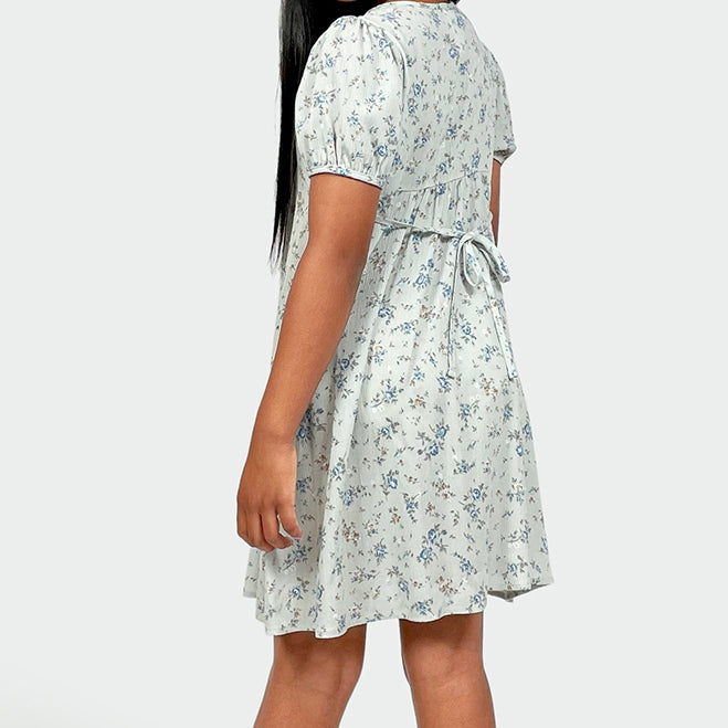 Pale Blue Rayon Crepe Dress GIRLS
