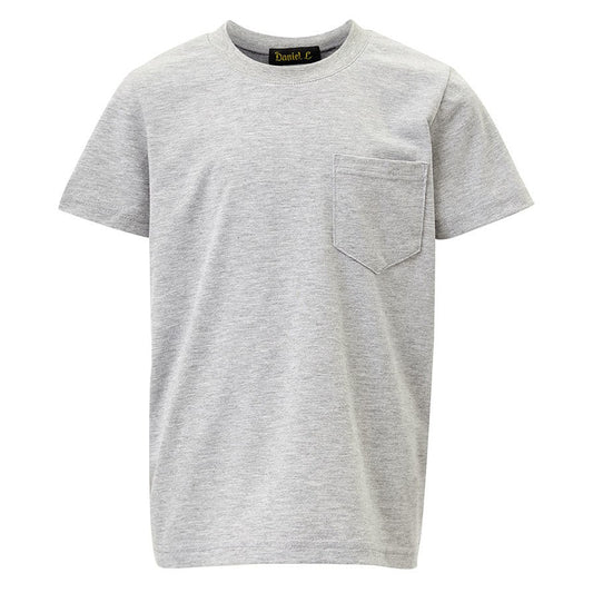 Crewneck Tee with Pocket in Lt Gray BOYS