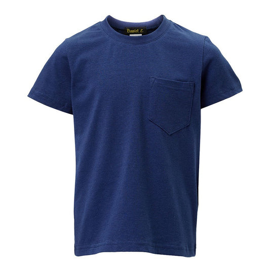 Crewneck Tee with Pocket in Navy BOYS