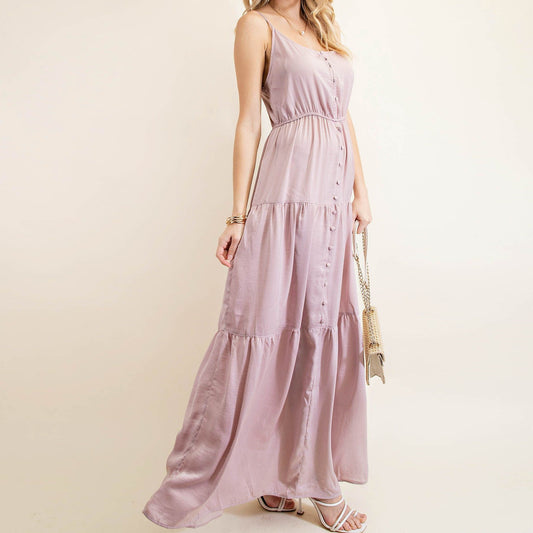 Button Down Tiered Dress