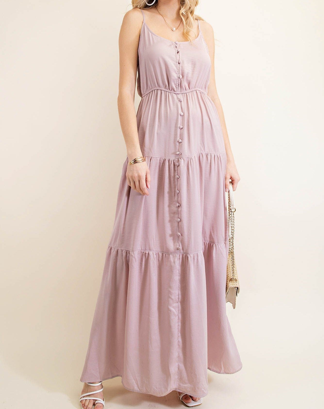 Button Down Tiered Dress