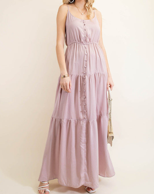 Button Down Tiered Dress