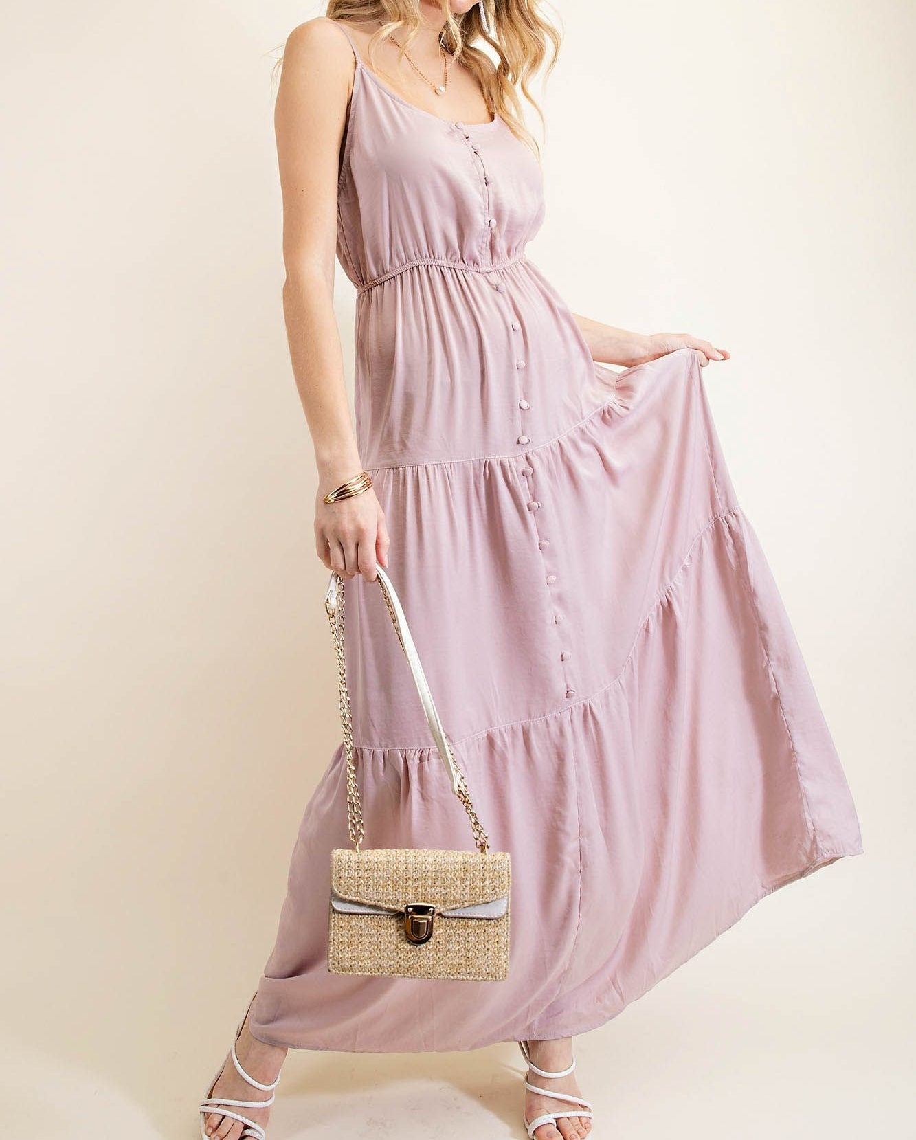 Button Down Tiered Dress