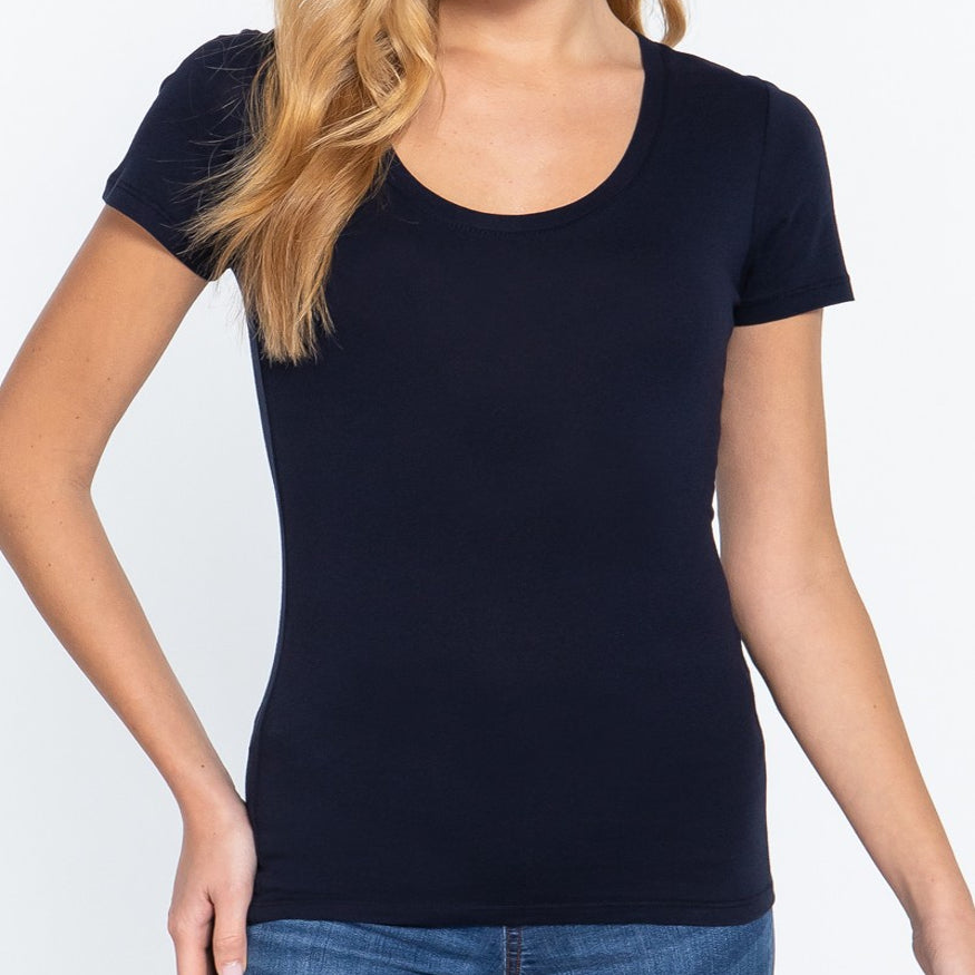 Keeping it Basic Cotton Tee in Black PLUS