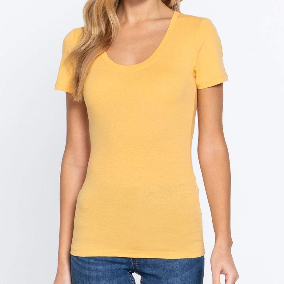 Keeping it Basic Cotton Tee in Yellow