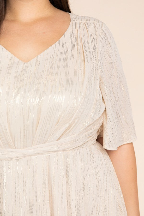 Metallic Ivory Dress PLUS