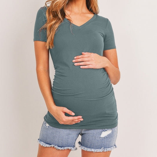 Everyday Maternity Top in Sea Blue
