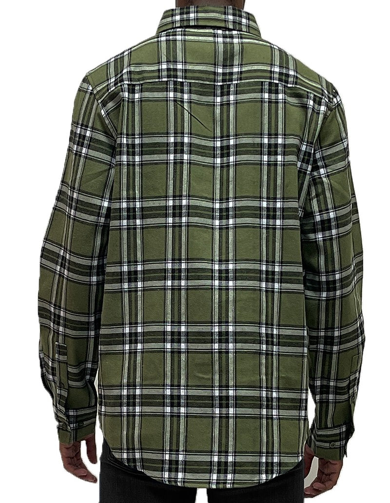Plaid Flannel Shirt in Olive MEN