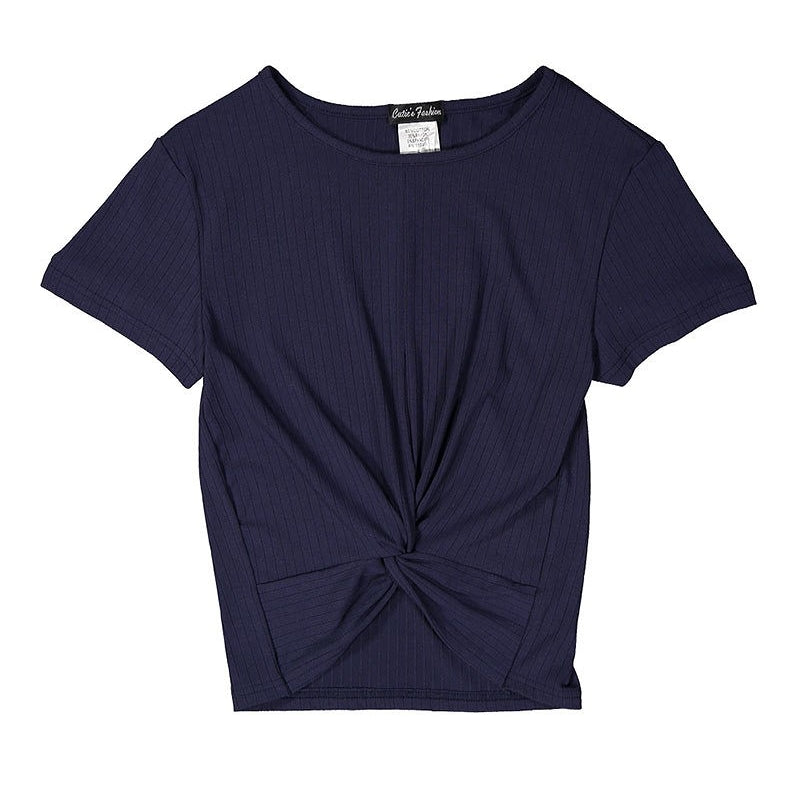 Twist Front Shirt in Navy GIRLS