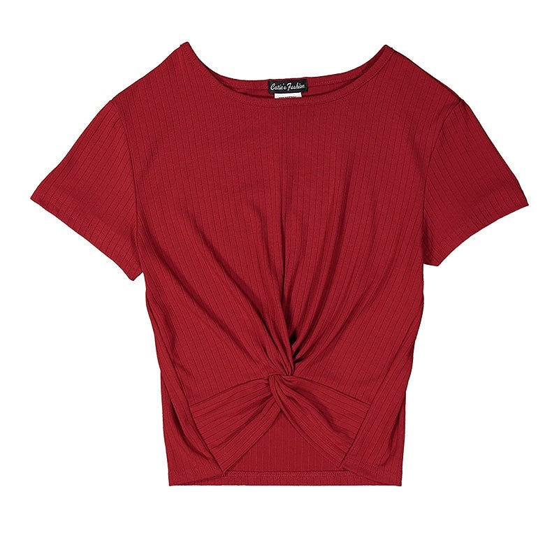 Twist Front Shirt in Burgundy GIRLS