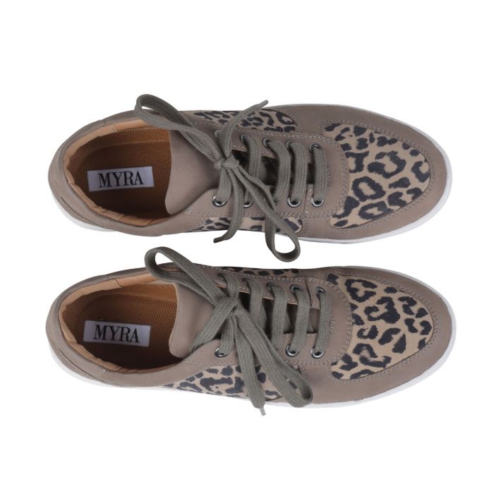 MYRA Leopard Print Leather Sneakers – Stylish, Comfortable Casual Shoes