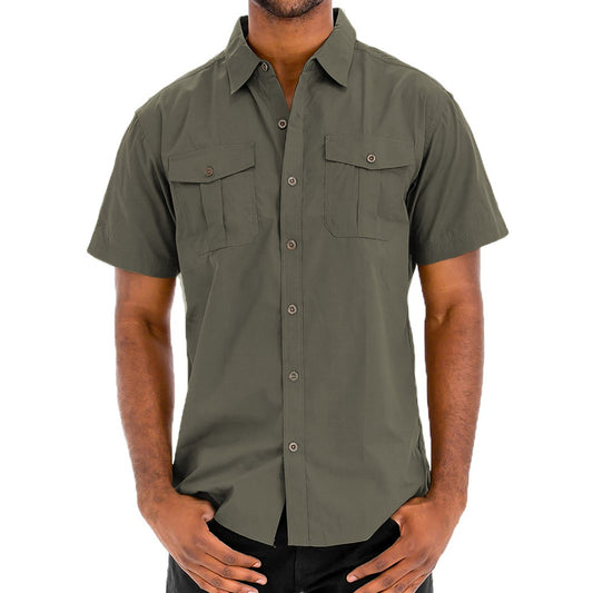 Clark Kent Standard Button-Up in Olive – Men’s Slim Fit Cotton Blend Shirt