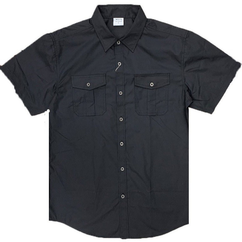 Clark Kent Black Button-Up Mens Slim Fit Dress Shirt in Cotton Blend 2X-Large Clark Kent Black Button-Up Mens Slim Fit Dress Shirt in Cotton Blend 2X-Large