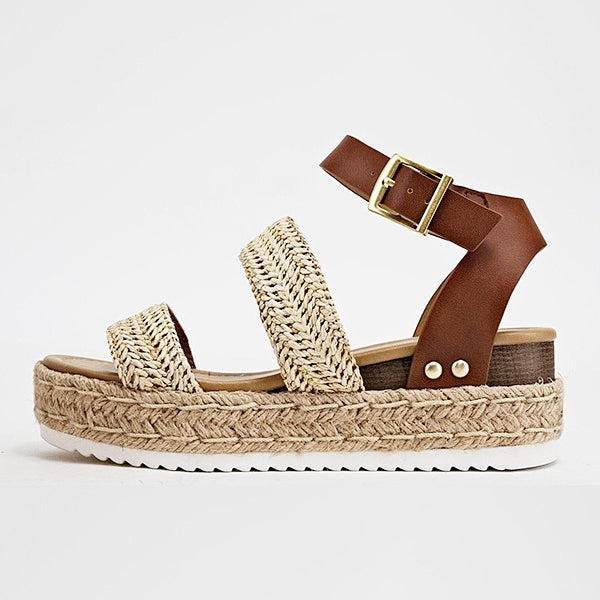 Natural Espadrille Platform Sandals