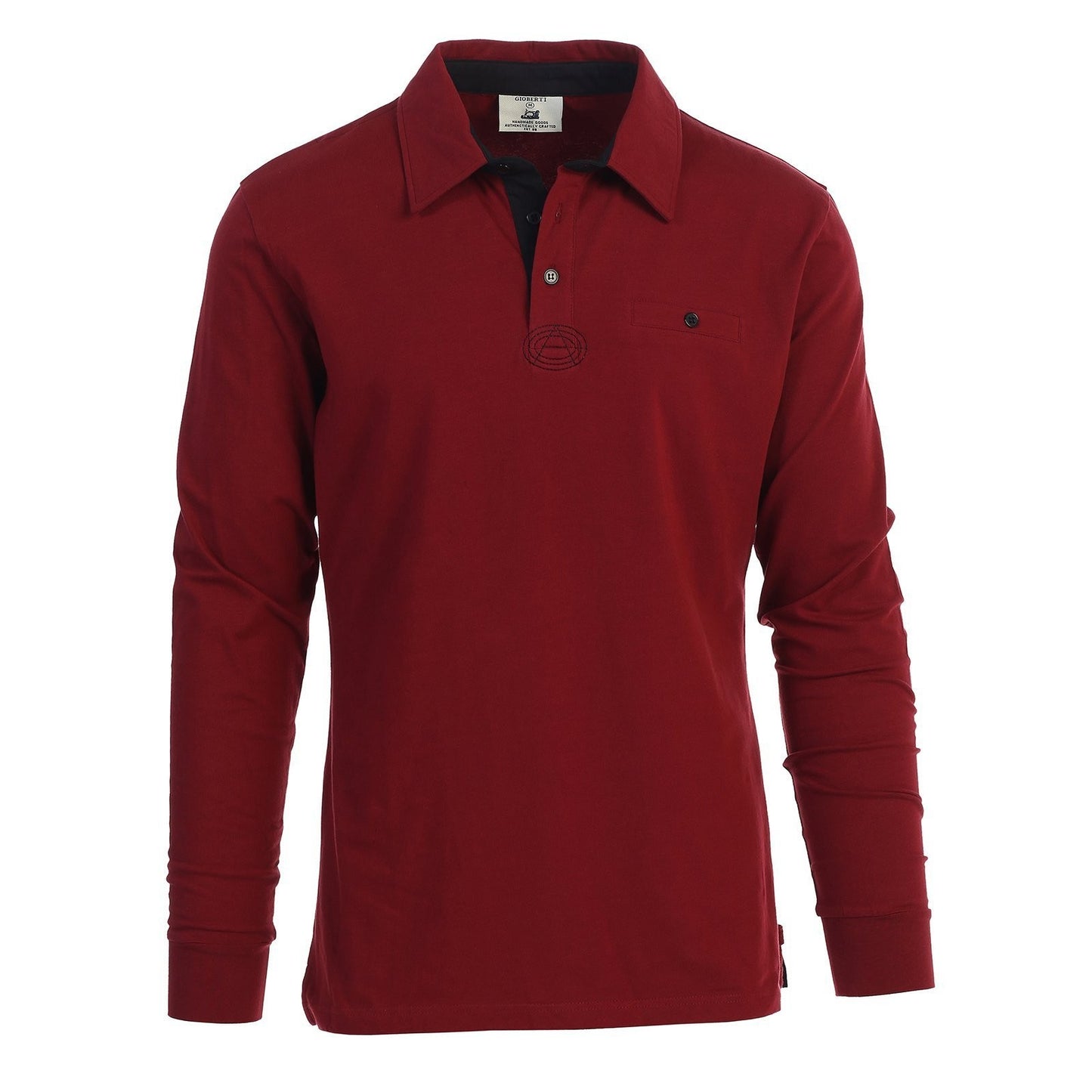 Long Sleeve Polo Shirt in Burgundy MEN