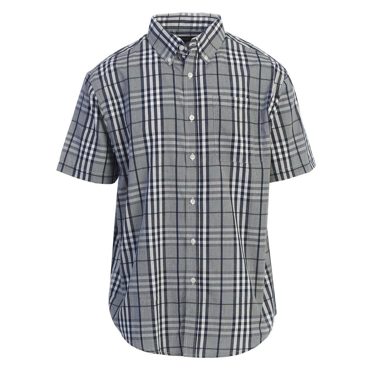 Plaid Button Down Shirt in Navy MEN